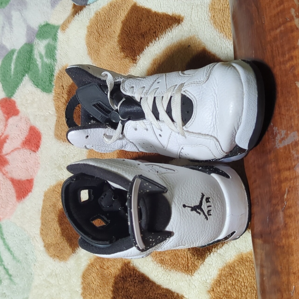 Jordans For Boys White and Black Sneakers